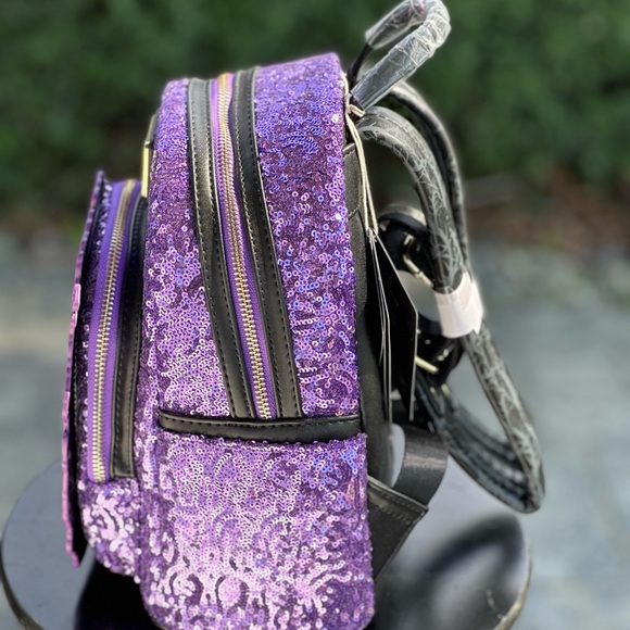 Loungefly Purple Sequin Maleficent Dragon Sleeping Beauty - NWT